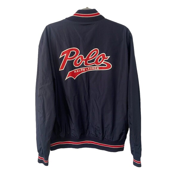 Polo Ralph Lauren Popover P Varsity Jacket, Aviator Navy (M) - Bold Graphic Sz L - Picture 5 of 6